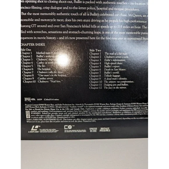 The Great escape and Bullet laserdisc Steve Mc Queen Bundle Untested - Picture 7 of 7